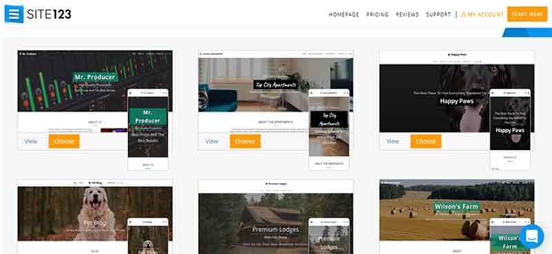 Site123 Themes and Templates